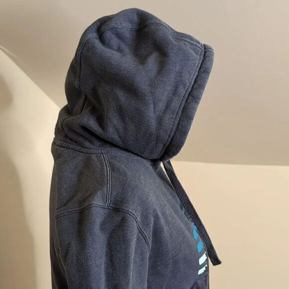 Marmot size Small Gray Blue Hoodie Sweat Shirt with Mountain Logo - Picture 3 of 13